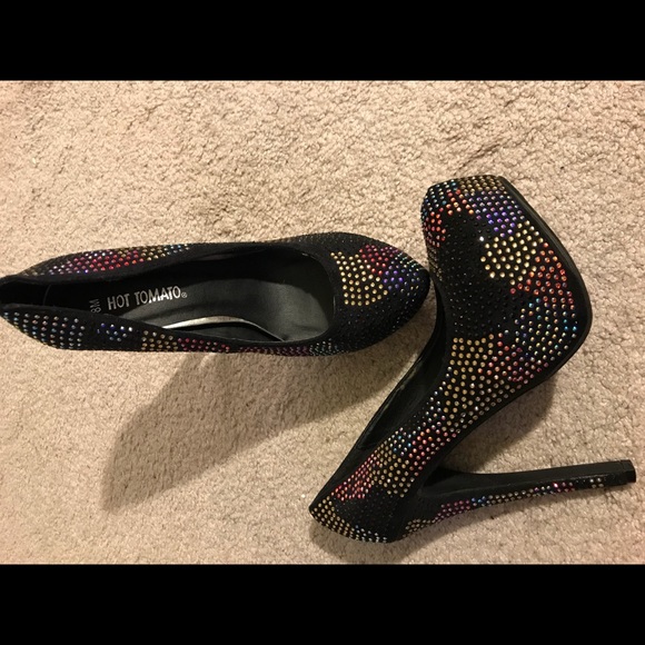 Multi colored rhinestone heels - Picture 2 of 3